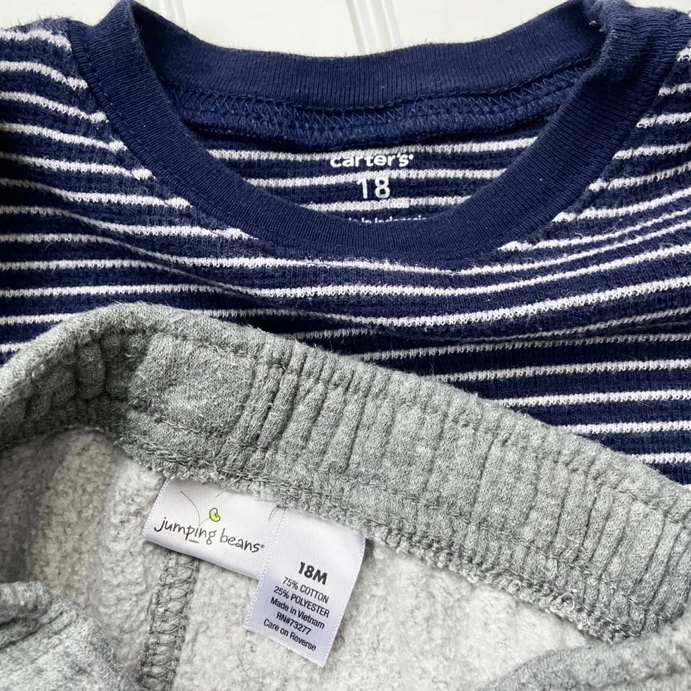 Knit top/fleece pant set